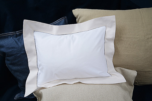Baby Pillow Sham.White with Shell color border.12x16" pillow.